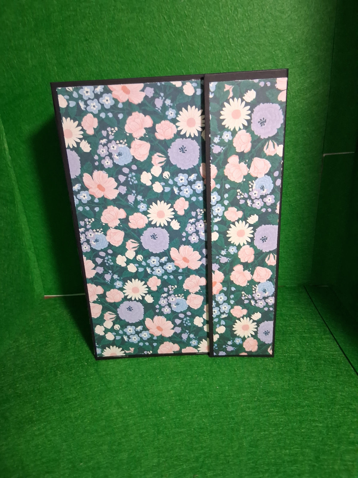 Blue with pink flowers Desk Organizer with Accordion File