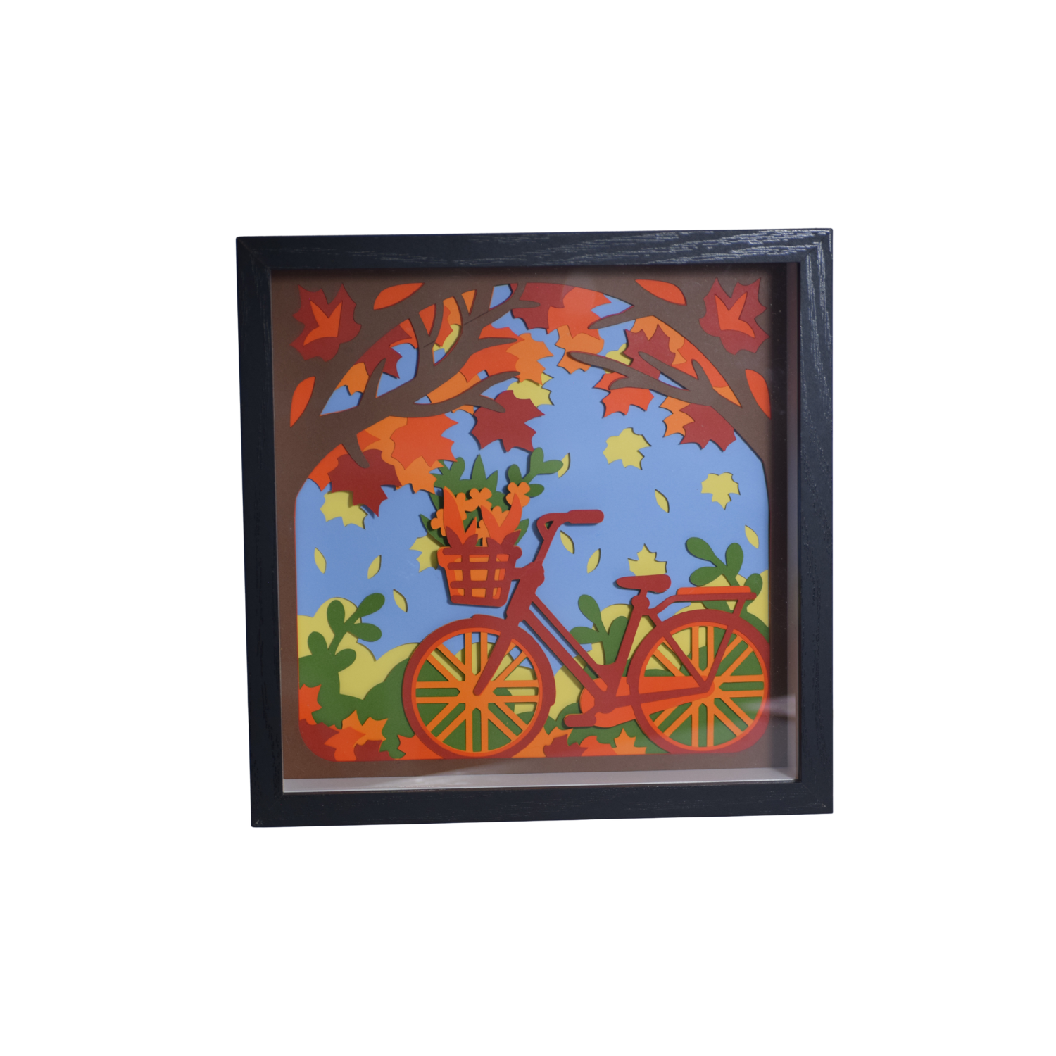 Autumn Bicycle in the Park Shadowbox