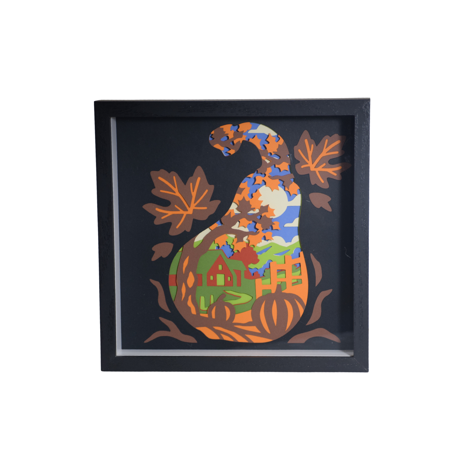 Autumn Scene in a Squash Shadowbox