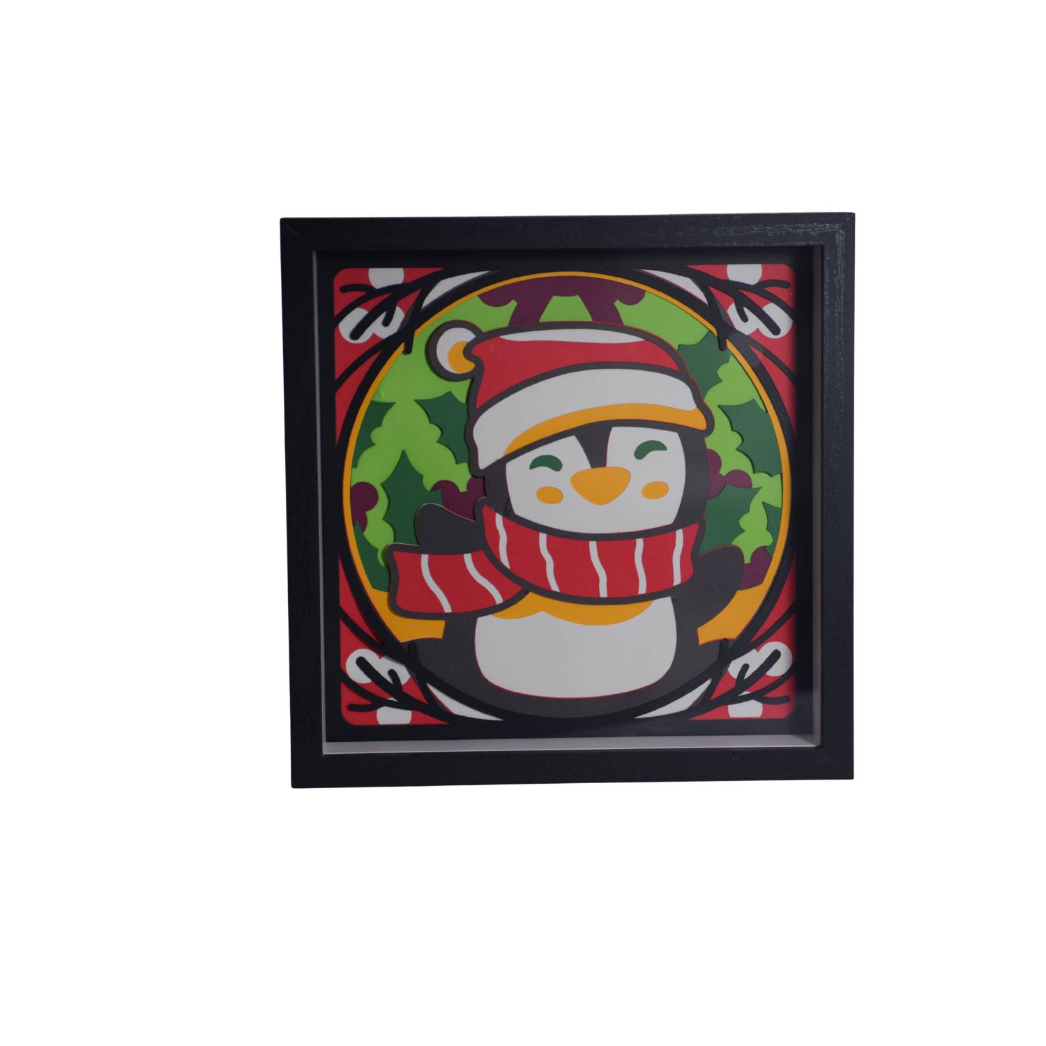 Christmas Penguin Shadowbox
