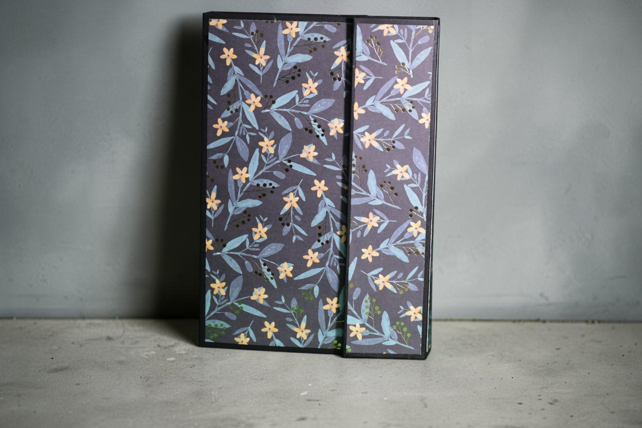 Dark Blue with Light Yellow Flowers Planner