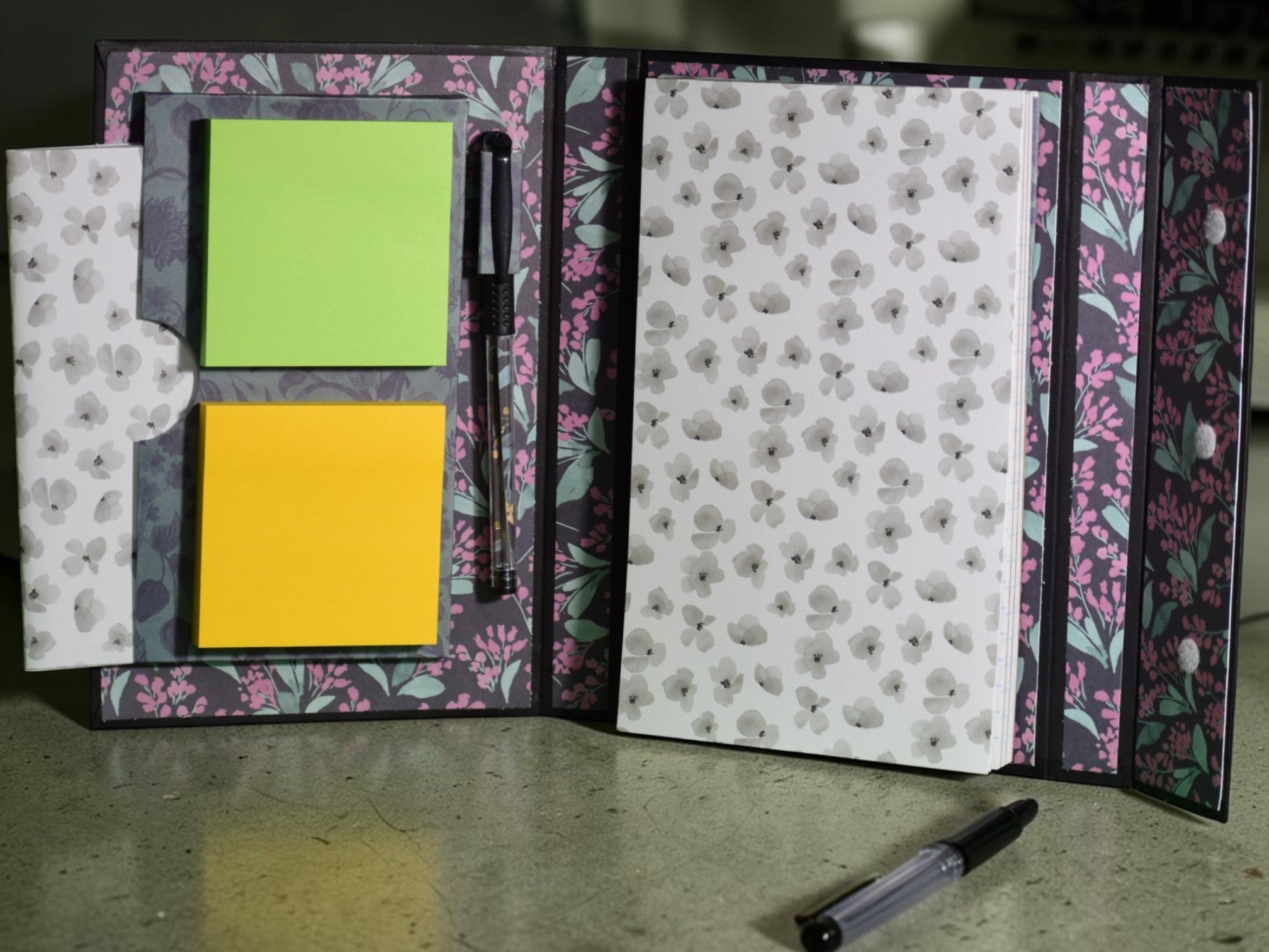 Dark Blue with Light Yellow Flowers Planner