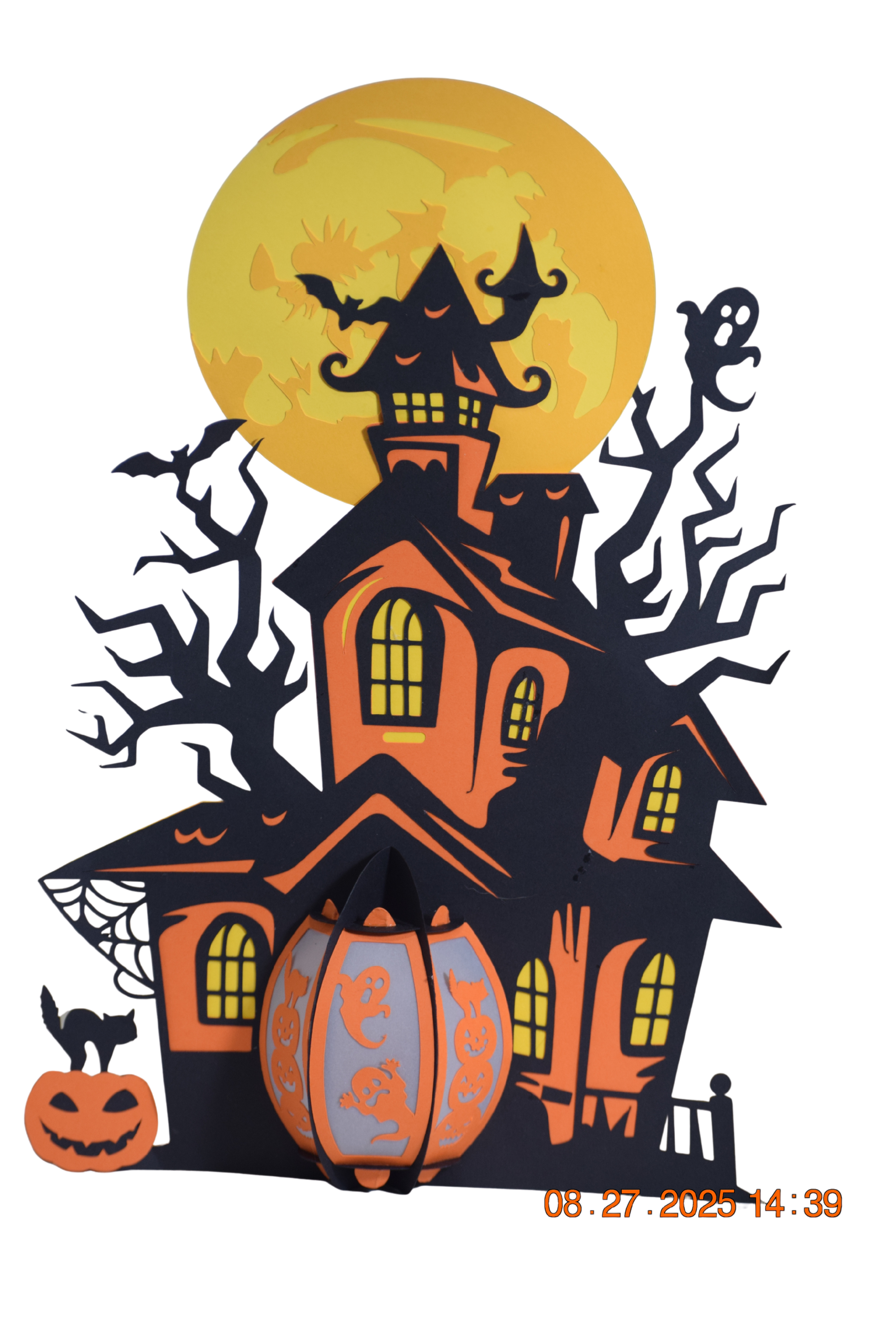 Orange Haunted House Lantern