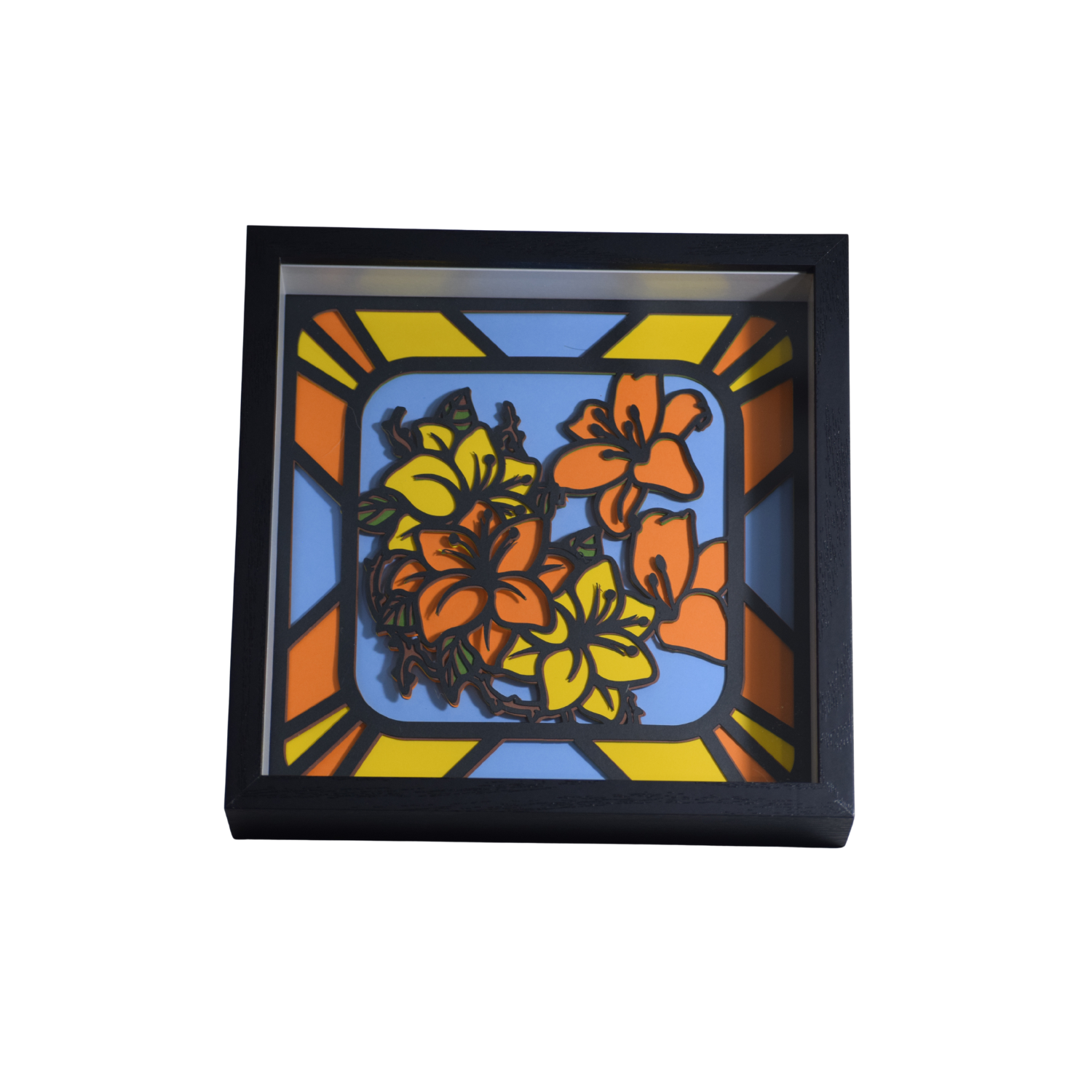Orange and Yellow Flowers Shadowbox